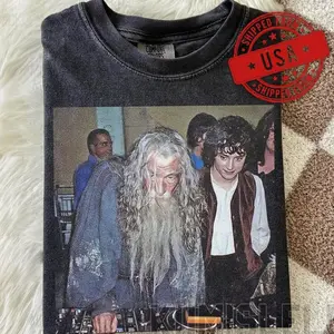 Gandalf DJ with Frodo Graphic T-shirt | Lord of the Rings Comfort Colors Tee