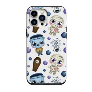 Halloween Cute Mummy & Frankenstein Case for iPhone 14 14 pro 14pro max 13 12 11 Pro Max Case iPhone 13 12 Mini XS Max XR 6 7 Plus 8 Plus