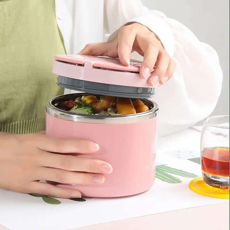 Large-capacity 21-ounce rice box, meal box, lunch box, take-out box, thermal lunch box, large-capacity multi-layer stainless steel insulated box with lid, portable for office workers and students, Lunch Containers, Insulated Lunchbox