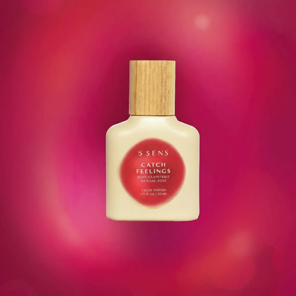 5 SENS Catch Feelings Eau de Parfum  (30mL & 10mL ) | Lychee Ruby Grapefruit Damask Rose | Romance Fragrance | Clean Vegan Perfume