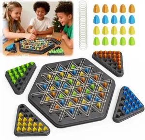 Chain Triangle Chess Game, Geometric Chess Game, Board Games for Family Night, Family Games for Kids and Adults, 2 to 4 Players