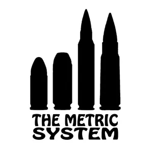 Metric System Bullet Sticker Decal for Cars, Vans, and Trucks - Personalize Your Vehicle with Edgy Style