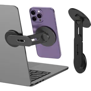 Laptop Phone Holder, 360? Rotating Mount Compatible with  MagSafe and All Phones, MacBook, PC , Screen Stand for , Portable Accessory, Black