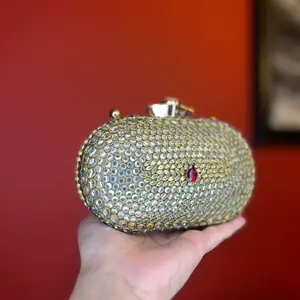 Large Kundan Clutch with Stone Handle - Elegant Design for Special Occasions