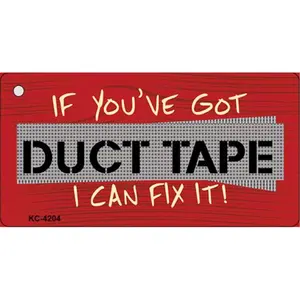 212 MAIN Smart Blonde Rectangular Aluminum Duct Tape Novelty Key Chain - 1.5x3 in., Weatherproof, High-Gloss, Metal-Look Accessory for Automotive & Motorcycle Car Interior Decoration