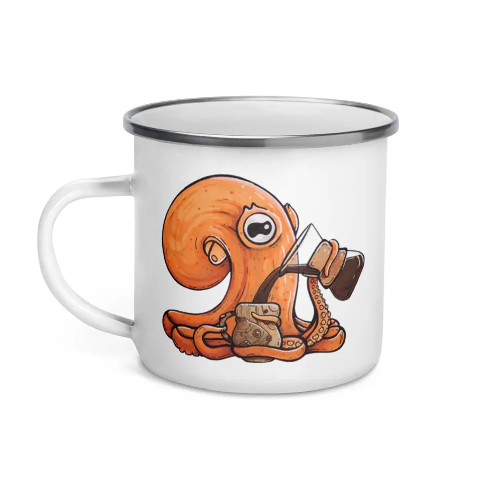 Pour Over Penny Sand Octopus Enamel Mug (11oz)
