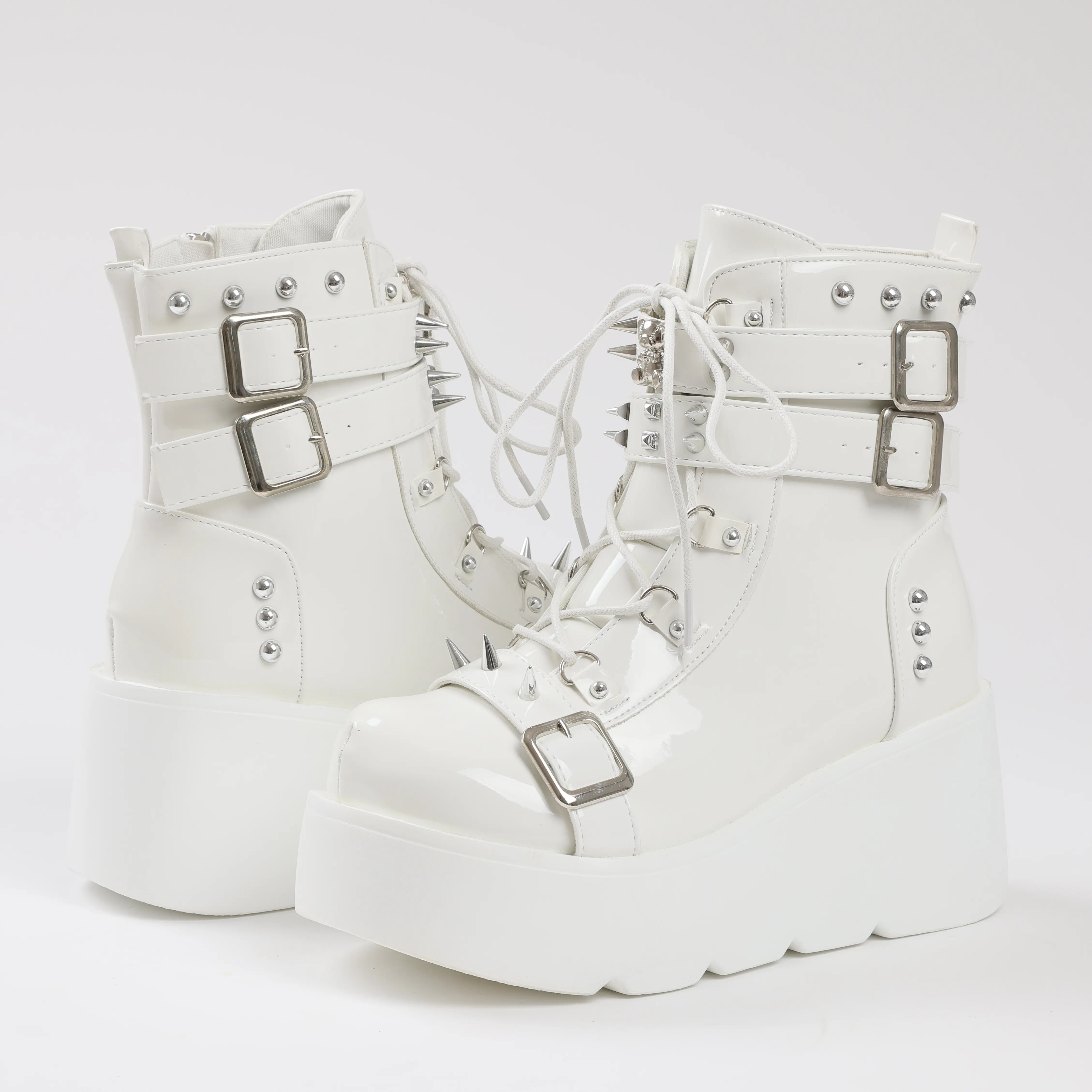 EROCALL Women's Platform Gothic Ankle Booties With Adjust Studded