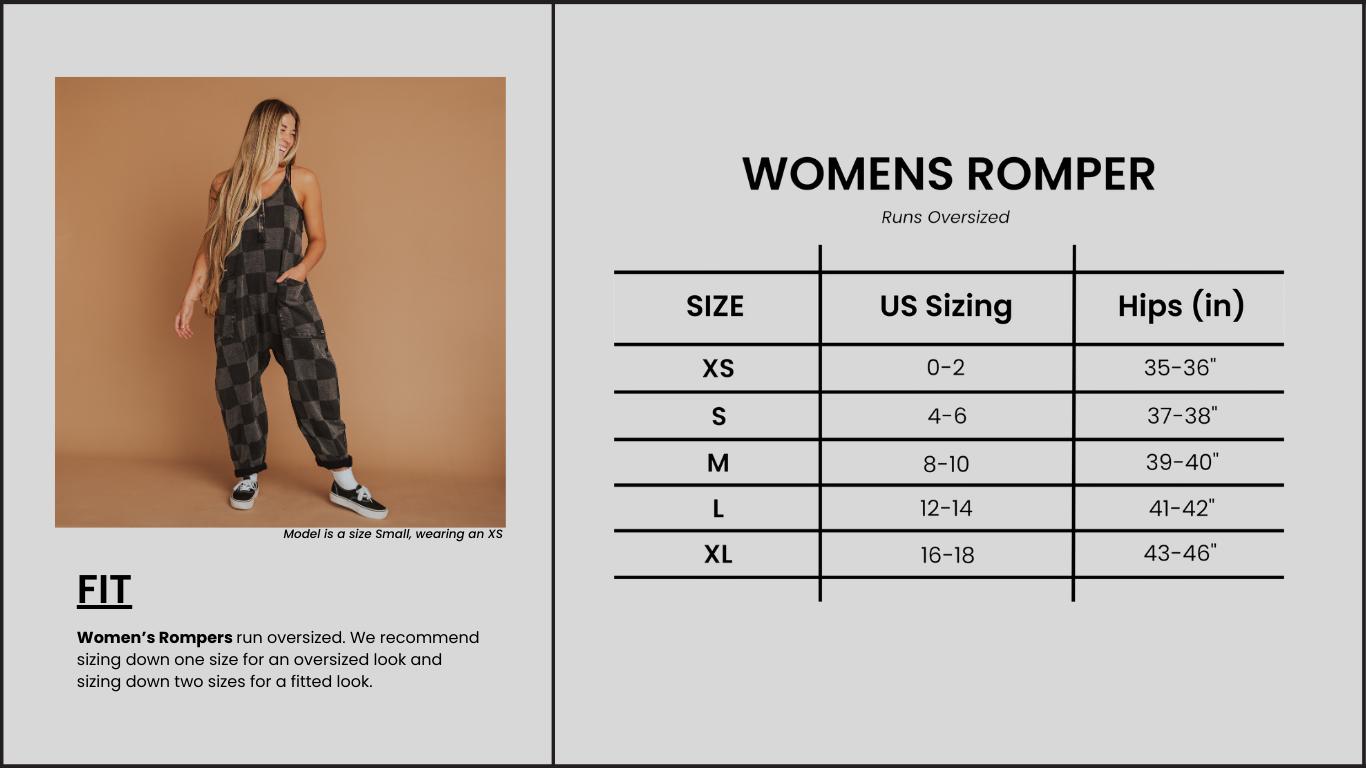 Women's Tank Romper - 'Washed Black Denim'