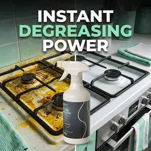 Koalafairy Multi-Purpose Kitchen Cleaner Spray, Heavy Duty Degreaser for Stove, Oven, Range Hood, Sink & Countertops, Effective Household Cleaning with Nozzle & Towel, Removes Grease, Oil & Stubborn Stains, Multi-Surface Cleaner