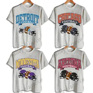 Retro Football Graphic T-Shirt – Gildan 5000 Unisex Crewneck Tee, Vintage All Teams Sport Style, Game Day & Fan Gift