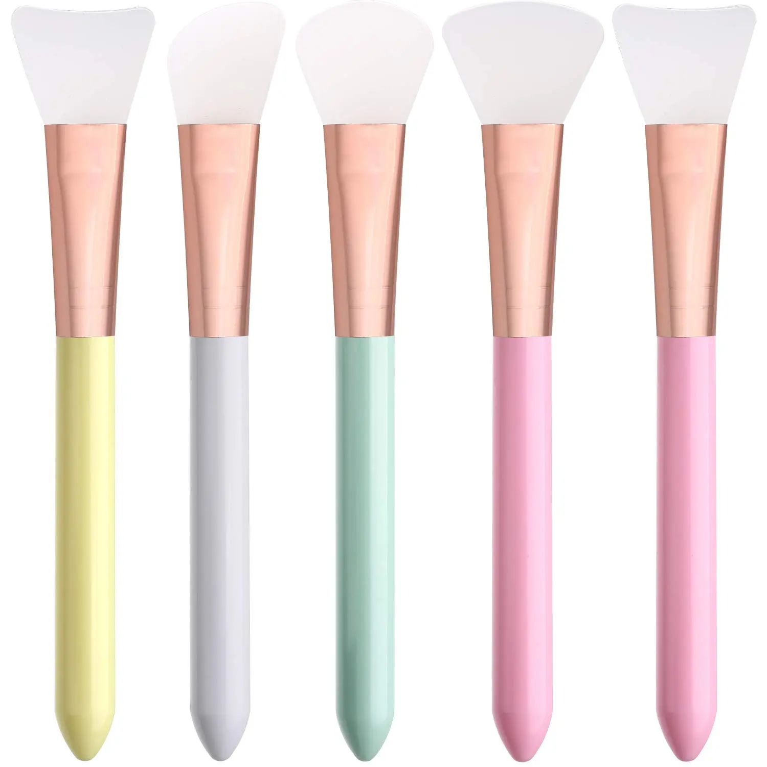 5PCs silicone face mask brushes flexible facial mud mask applicator brush for applying facial mask, sleeping mask, clay mask, body lotion mask beauty tools makeup brushes applicator (style 1) Skincare Comfort