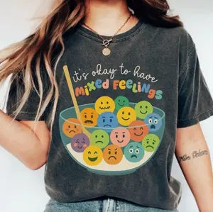 Comfort Colors Its Okay To Have Mixed Feelings Shirt, Mental Health Therapy Tee, Teacher Emotions, Inclusion Counselor Tee BCBA, School Mental Health