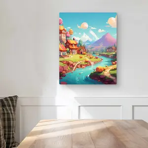 MWW C1MP16208142FL 16x20 in. Sweet Town - Orange Metal Print Wall Art, Solid Aluminum Prints for Home Decor - Unique Art, Metal Prints