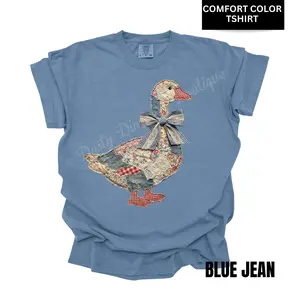 GOOSE Blue Jean PATCHWORK Comfort Color T-Shirt