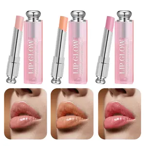 Hydrating Lip Glow Balm 3 Pack, Color Changing Tinted Lip Balm, Moisturizing Lip Care, Glossy Shine Finish, Smooth Plumping Lips, Non-Sticky Formula, Everyday Natural Makeup Lipstick Set