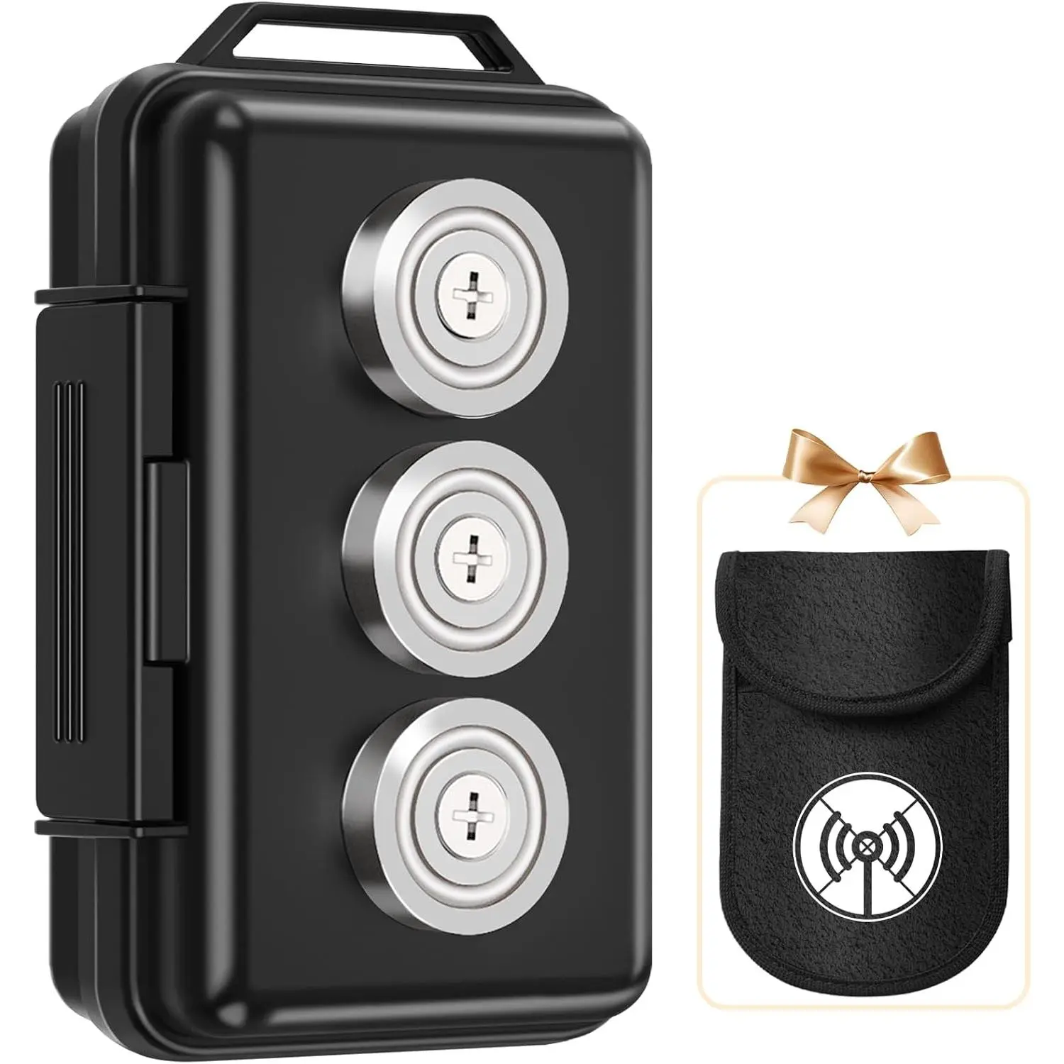 Yimaut Upgraded Magnetic Key Holder Under Car, Hide a Key Outside With Faraday Bag, Waterproof Magnetic Key Box for Under Car, Hide a Key Magnetic Car, Magnetic Storage Box