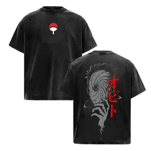 Vintage Obito Uchiha Tobi Naruto Shippuden Oversized Graphic Tee Heavyweight Stone Wash Cotton T-Shirt Y2K Streetwear Akatsuki Sharingan Gym Pump Cover Japanese Anime Manga Aesthetic Grunge Otaku Cosplay Apparel Outfits Merch Fan Gift Unisex, Garment, Cas