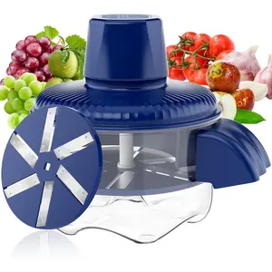 Automatic Peeling Machine, Upgraded 6 Leaf  Electric Grape, Cherry Tomato & Garlic Peeler, Rechargeable , Easy Clean Portable Kitchen Tool for Salad Prep & Picnic (Blue)