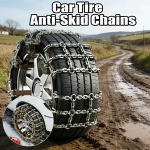 4PCS 2026 New Heavy Duty Snow Chains - High Manganese Steel Anti-Skid Chains Fit 165-285mm Tires, Car Emergency Rescue Tool