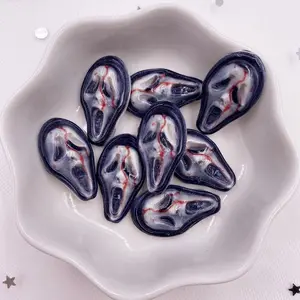 10pcs Resin Skull Flat back Cabochon Stone Appliques Home Decor Crafts DIY Christmas Halloween Scrapbook Ornaments Accessories Desktop Ornaments, Desktop Decorative Ornament