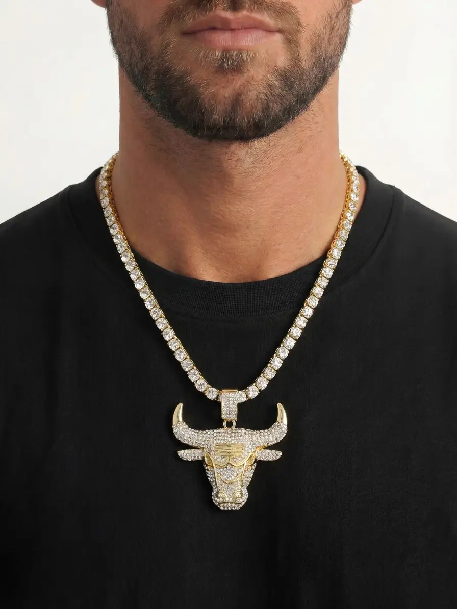Unisex bull Pendant Necklace Model TN001, Casual Wear Accessory with Bold Look & Multi-Size Options