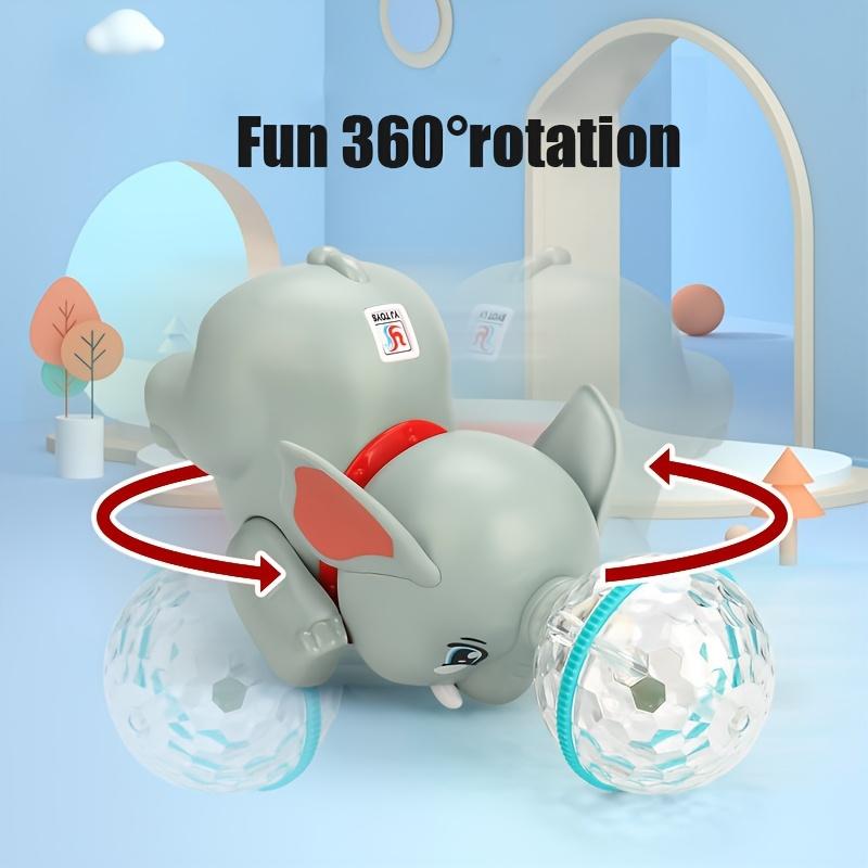 Electric Elephant Toy, Automatic Acrobatic Toy with Light & Music, Universal Rotating Crawling Walking Toy for Boys Girls, Holiday Birthday Gift