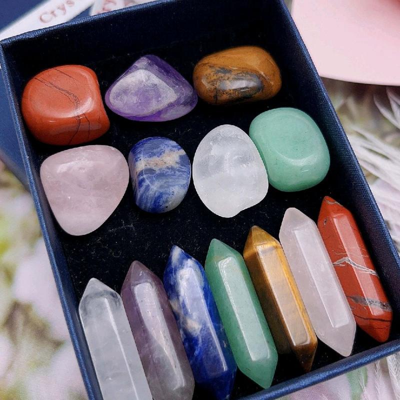 Chakra Crystal Healing Energy 14pcs - Natural Stone Gift Set with Various Colors