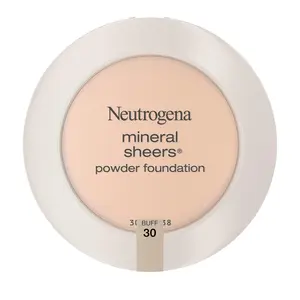 Neutrogena Mineral Sheers Compact Powder Foundation, Lightweight & Oil-Free Mineral Foundation, Fragrance-Free, Buff 30,.34 oz