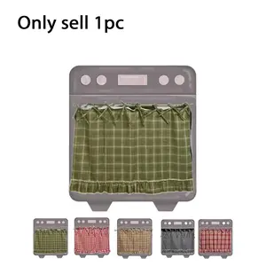 Handmade Oven Skirts Farmhouse Kitchen Décor, Oven Skirt Curtain with Ribbon Ties & Ruffled Trim,  Elevate Style, Handmade Farmhouse Oven SkirtRuffled trim for Hide Clutter Fit Most Ovens Dishwasher Stove