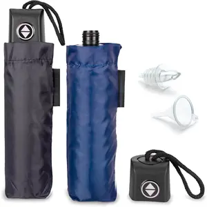 Rain or Shine Umbrella Flask 2 Pack (24 oz Total) - Hidden Alcohol Travel Flasks - Secret Liquor Containers for Theme Parks, Cruises, and Sports Events – Includes Funnel & Spout