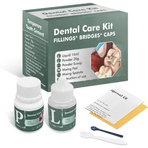Tooth Repair Kit, Zinc Oxide Eugenol Cement for Cavities Filling, Dental Care Kit for Broken, Chipped or Missing Teeth, Temporary and Permanent Tooth Filling and Crown Fixing at Home