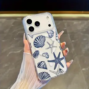 Phone Case - Starfish Shell Phone Case, Supports Wireless Charging, Drop-Proof, Skin-Friendly Magnetic Case, Suitable for iPhone 17 E Air Pro ProMax iPhone16 15 14 Plus 13 12 Mini 11 X XS XR