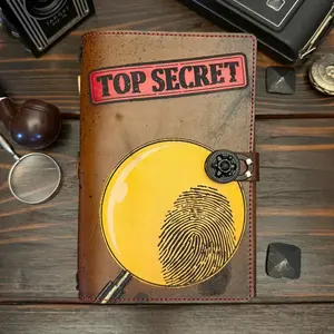 Premium Leather Travelers Journal - Top Secret Design