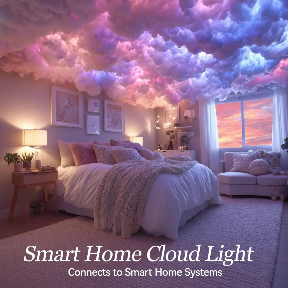Cloud Light Multicolor Lightning Changing, 3D Thundercloud LED Light Cotton Lightning Cloud Colorful Atmosphere Night Light, DIY Creative Cloud Lights for Bedroom Gaming Room Indoor(LED Movie Background Ambient Light)