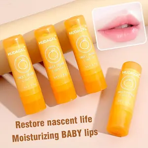 HUDAGXL Sweet Orange Vitamin C Lip Balm - Moisturizing, Nourishing & Waterproof with Plant-Based Squalane for Daily Hydration & Glossy Finish