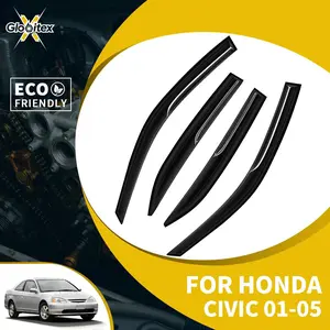 Custom Tape-On Outside Window Visors for 4-Door Sedans (2001-2005) - JDM Mugen Style, 4PCS Car Accessories, UV Protection, Sun Rain Guards, Vent Wind Deflectors
