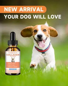 Collagen Supplement - Grass Fed Dog Collagen Drops - Joint Supplement  - Skin & Coat, Digestion, Immune Support - with MSM, Hyaluronic Acid, Biotin - Roast Chicken Flavor, 60 ML