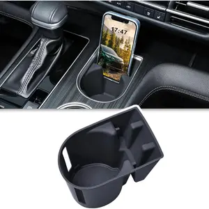 TOPINSTALL 2-in-1 Cup Holder with Phone Mount for 2021-2026 Toyota Sienna, Center Console Silicone Cup Holder Insert, Non-Slip, Dustproof, Waterproof, Anti-Noise, Car Interior Accessories for Sienna