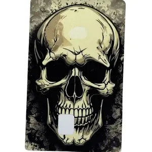 Grunge Credit Card Skin, Dark Aesthetic Card Cover with Anime Art, Horror Theme, Skull Icon & Vibrant Print, Durable Waterproof DIY Scrapbooking Accessory Gift