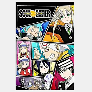 Soul Eater Anime Poster, Evans Maka Albarn Death the Kid Wall Art, Shonen Manga, Unframed High Quality Art Print, Home Decor, Gifts for Him Her