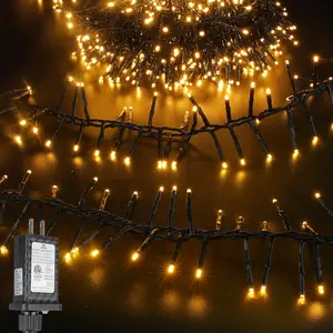 Christmas Firecrackers String Lights Plug-in 88FT 1200 LED Cluster Lights, 8 Modes Timer  for Xmas Tree Garland Decor Warm White
