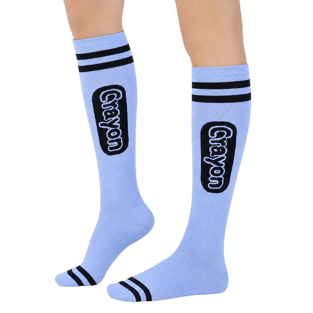 9 Pairs Colorful Knee High Socks for Teen Girls, Crayon-Inspired Striped Long Socks, Soft Stretch Knit Tube Socks, Cute Y2K Fashion Socks for School, Daily Wear, Party & Outfit Styling, Kneesocks, Casual Comfy Socks