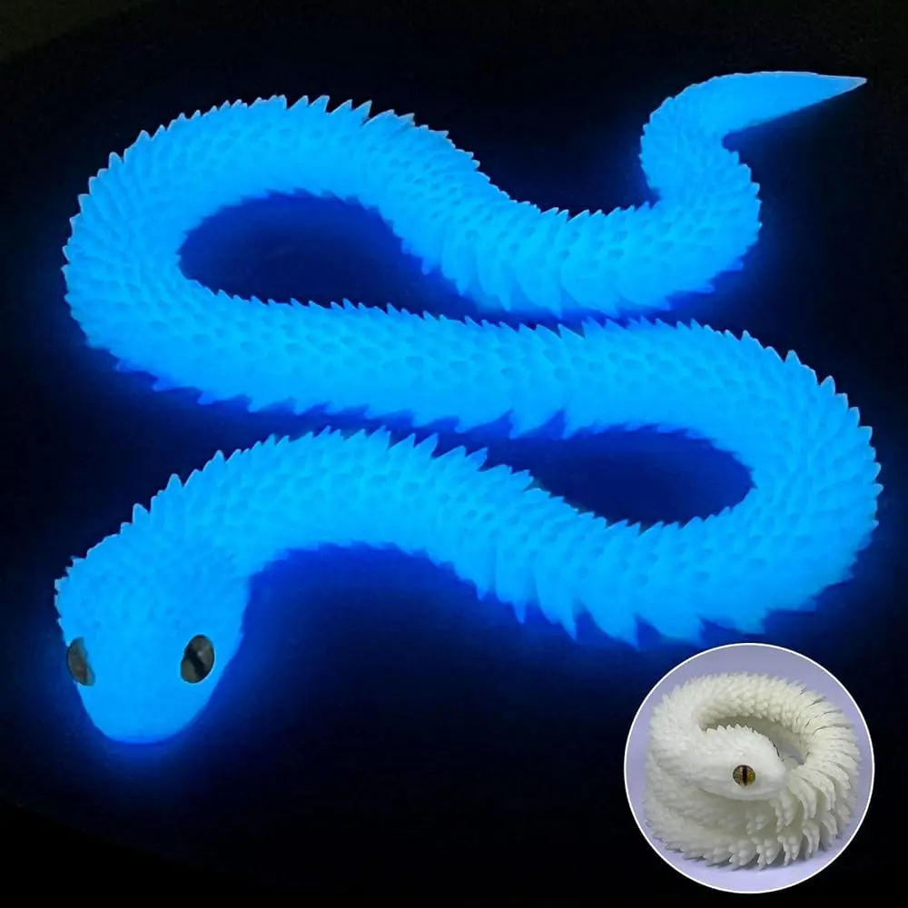 30 Inch 3D Printed Snake – Movable Articulated Snake, Ideal Educational 3D Printed Animal Toy. Must-Have Gift for Kids & Collectors, Decor for Home, Office & Executive Desks