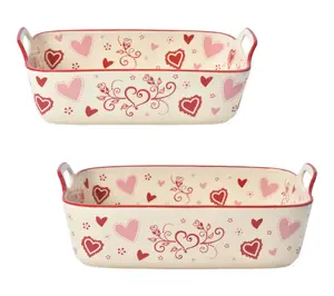 Temp-tations Set of (2) 11"x7" & 13"x9" Nesting Bakers w/ Handles