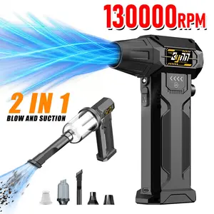 Mini Turbine Air Fan & Blower, Handheld Portable Dust Cleaner, Brushless Motor, Type-C Fast Charging, Four Speed Modes, Car Cleaning, Handheld Cordless Blower