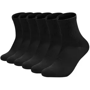 6 Pairs Natural Anti Odor Cotton Socks, Comfortable Breathable Casual Socks, Unisex Cushioned Running Hiking Multi Sports Socks