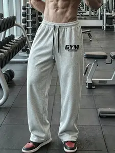 Men's Gym Warriors Sweatpants, Ultra-Soft Fabric, Athleisure Wide-Leg Joggers, All-in-One for Gym Training, Streetwear & Daily Casual, Loose Straight-Leg with Elastic Waist, Comfort & Functionality Combined, Versatile for Every Style Gym Wear Y2K