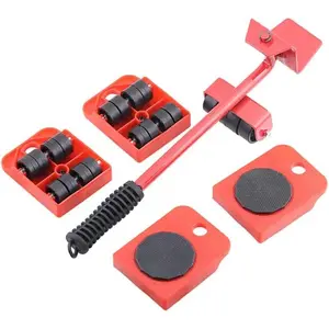 5pcs Furniture Moving System with 4 Wheels & Furniture Lifter, 330 Lbs Load Capacity Moving Dolly, Heavy Duty Furniture Lift Mover Tool Set