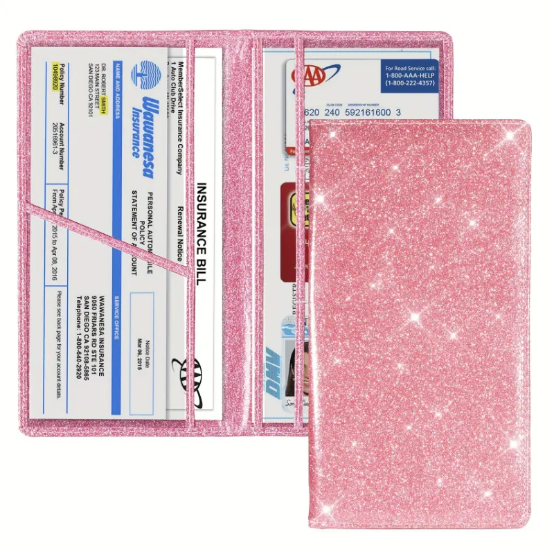 Essential Vehicle Document Organizer - Car Registration Insurance Card Holder With Multiple Compartments - Auto Wallet Case For Driver Owners Trailer Motorcycle & Boat