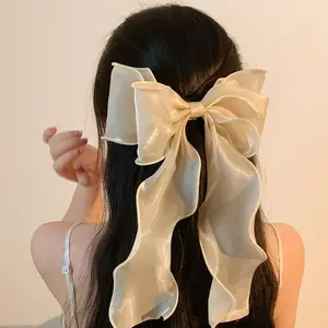 Hair Bow Clips Solid Color Silk Ribbon Bows for Women and Girls  Bowknot Hair Ribbons Stylish Hair Accessories